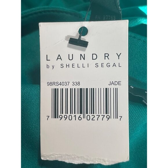 Laundry By Shelli Segal Dress Womens Size 10 Jade Green Sleeveless V-Neck Pocket - Picture 8 of 9
